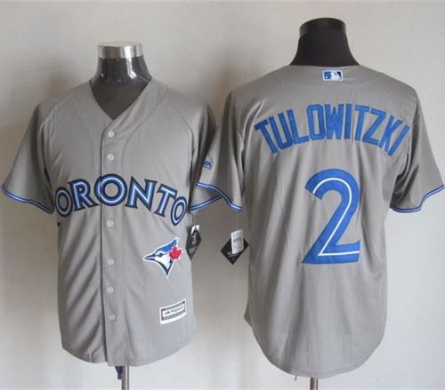 Blue Jays #2 Troy Tulowitzki Grey New Cool Base Stitched MLB Jersey - Click Image to Close